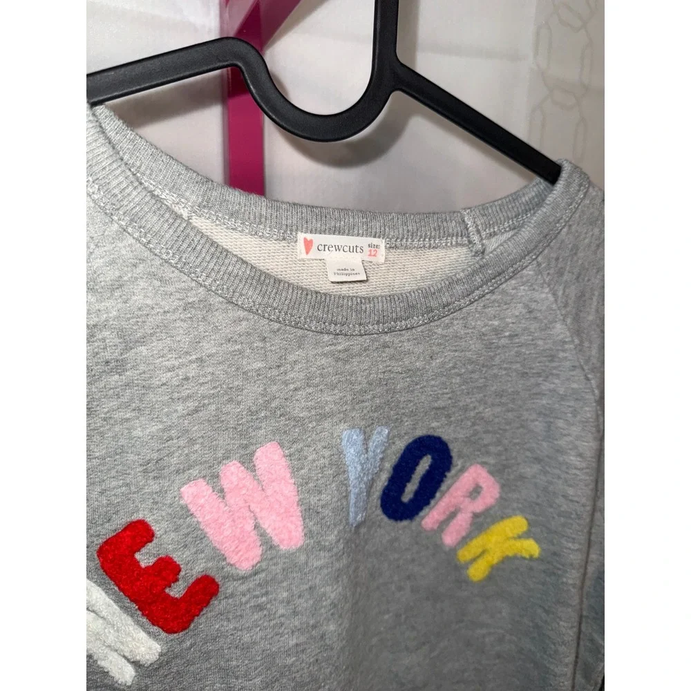 Crewcuts Grey New York City Sweatshirt Kids Size 12‎ Rainbow Applique